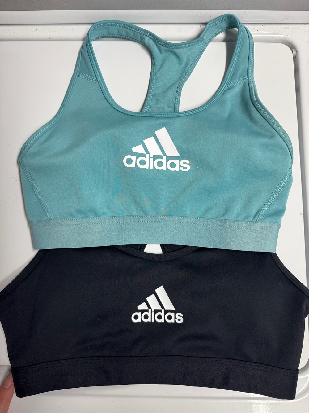adidas Light Teal and Black Racerback Sports Bra Tops Bundle
